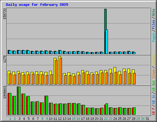 Daily usage for February 2025