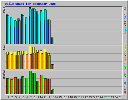 Daily usage for December 2025